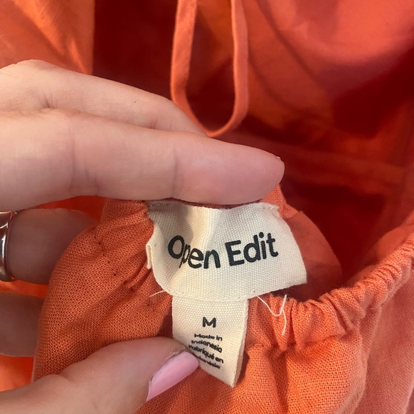 Open Edit Orange Linen Strappy Dress - Picture 3 of 3